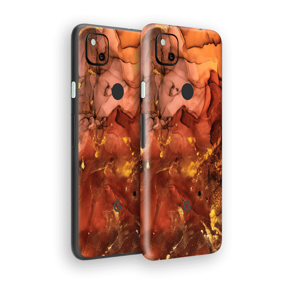 Google Pixel 4a Print Printed Custom SIGNATURE AGATE GEODE Flaming Nebula Skin Wrap Sticker Decal Cover Protector by EasySkinz