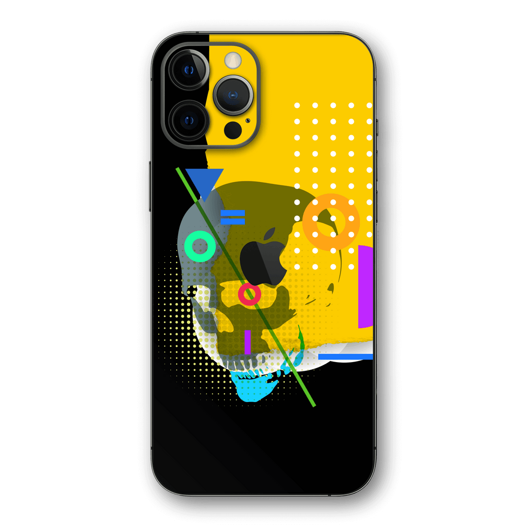 iPhone 12 Pro MAX SIGNATURE Abstract Black-Yellow SKULL Skin, Wrap, Decal, Protector, Cover by EasySkinz | EasySkinz.com
