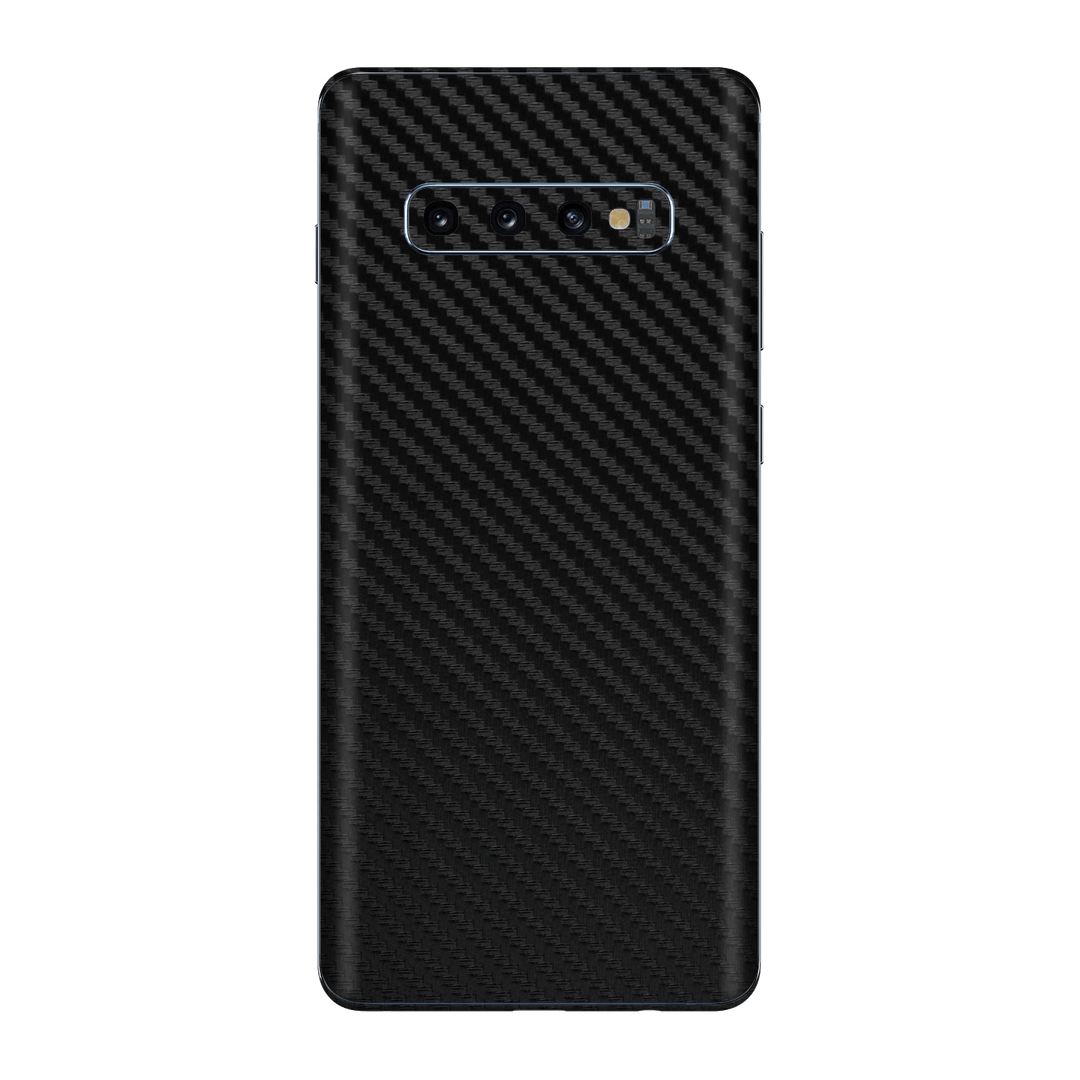 Samsung Galaxy S10 3D Textured Black Carbon Fibre Fiber Skin, Decal, Wrap, Protector, Cover by EasySkinz | EasySkinz.com