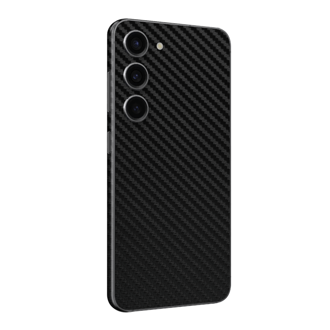 Samsung Galaxy S23+ PLUS Black 3D Textured Carbon Fibre Fiber Skin Wrap Decal Cover Protector by EasySkinz | EasySkinz.com