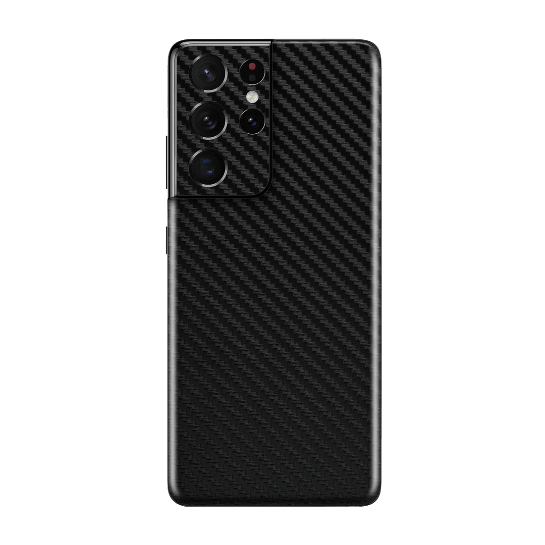 Samsung Galaxy S21 ULTRA Black 3D Textured CARBON Fibre Fiber Skin, Wrap, Decal, Protector, Cover by EasySkinz | EasySkinz.com