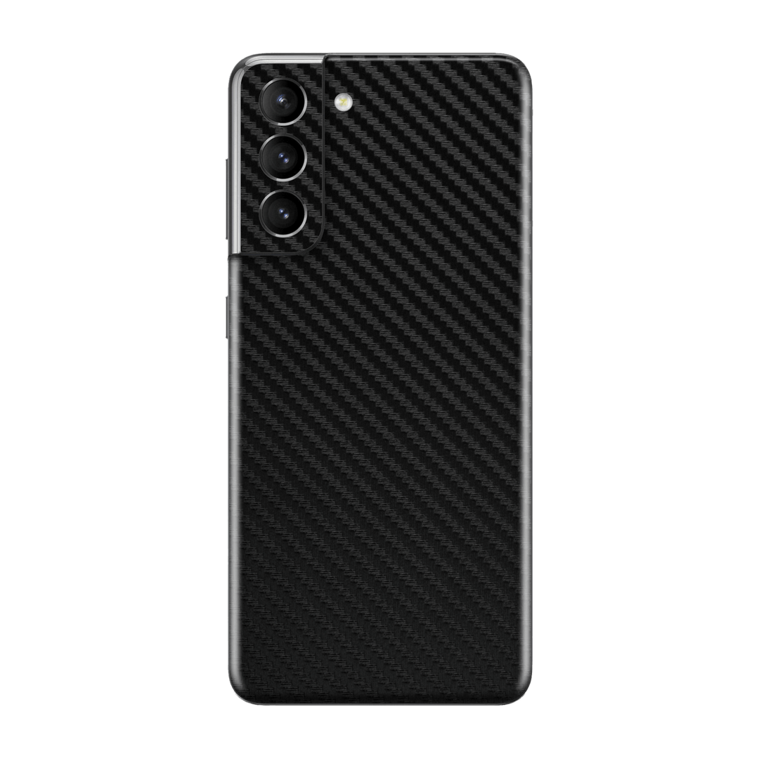Samsung Galaxy S21+ PLUS Black 3D Textured CARBON Fibre Fiber Skin, Wrap, Decal, Protector, Cover by EasySkinz | EasySkinz.com