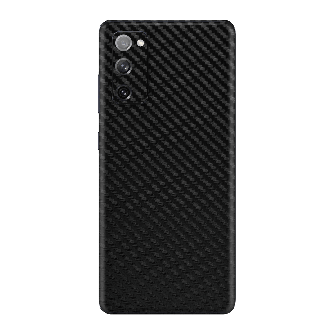 Samung Galaxy S20 FE Black 3D Textured CARBON Fibre Fiber Skin, Wrap, Decal, Protector, Cover by EasySkinz | EasySkinz.com