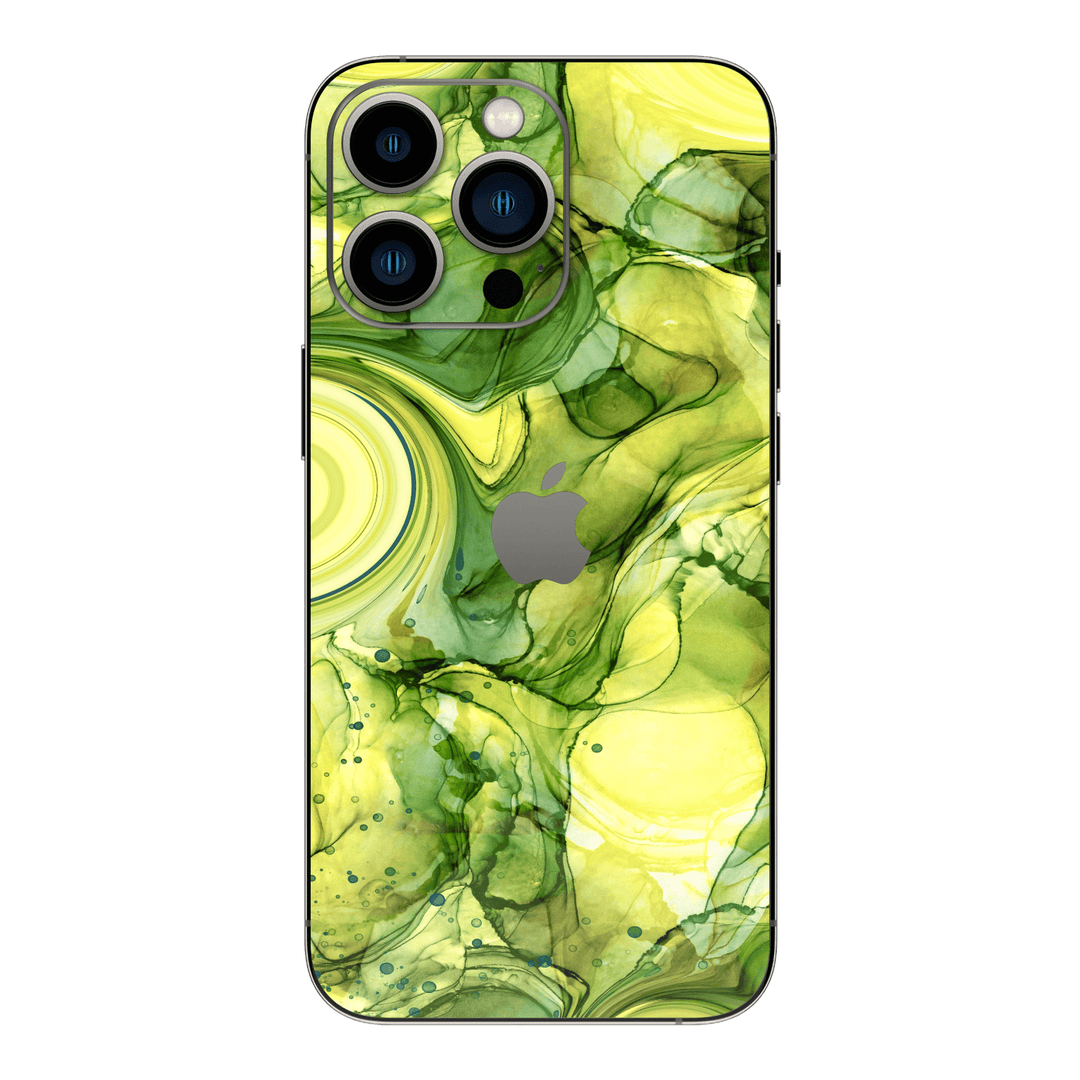 iPhone 13 Pro MAX Print Printed Custom Signature Green and Soft Yellow Skin Wrap Sticker Decal Cover Protector by EasySkinz