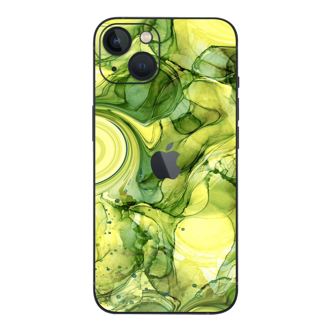 iPhone 13 mini Print Printed Custom Signature AGATE GEODE Green and Soft Yellow Skin Wrap Sticker Decal Cover Protector by EasySkinz