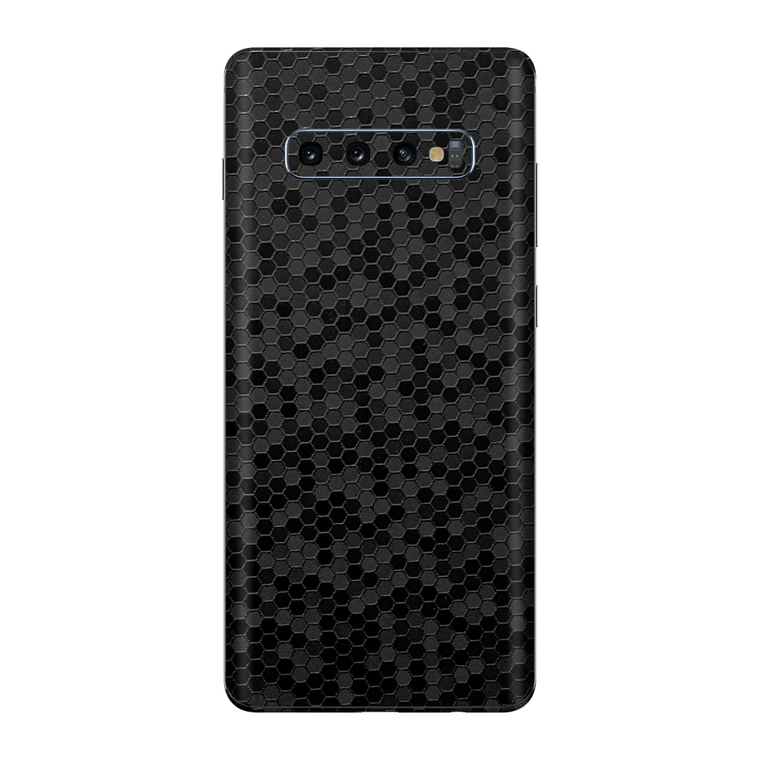 Samsung Galaxy S10 Luxuria Black Honeycomb 3D Textured Skin Wrap Sticker Decal Cover Protector by EasySkinz | EasySkinz.com