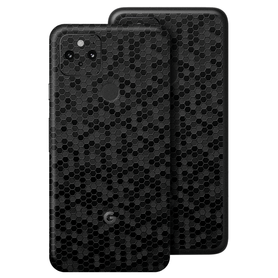 Pixel 4a 5G Luxuria Black Honeycomb 3D Textured Skin Wrap Sticker Decal Cover Protector by EasySkinz