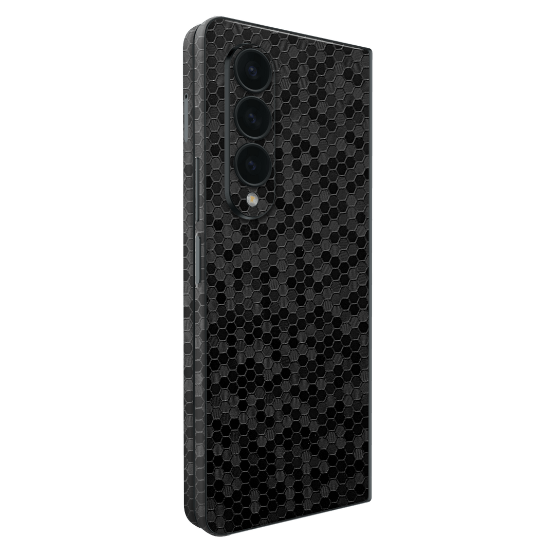 Samsung Galaxy Z Fold 4 (2022) Luxuria Black Honeycomb 3D Textured Skin Wrap Sticker Decal Cover Protector by EasySkinz | EasySkinz.com