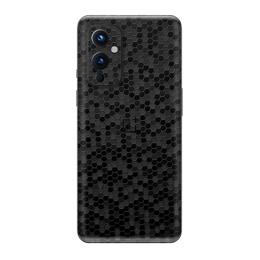 OnePlus 9 Luxuria Black Honeycomb 3D Textured Skin Wrap Sticker Decal Cover Protector by EasySkinz