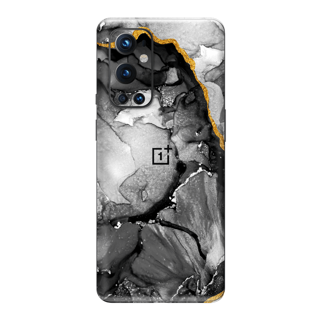 OnePlus 9 Pro Print Printed Custom Signature AGATE GEODE Graphite-Gold Skin Wrap Sticker Decal Cover Protector by EasySkinz