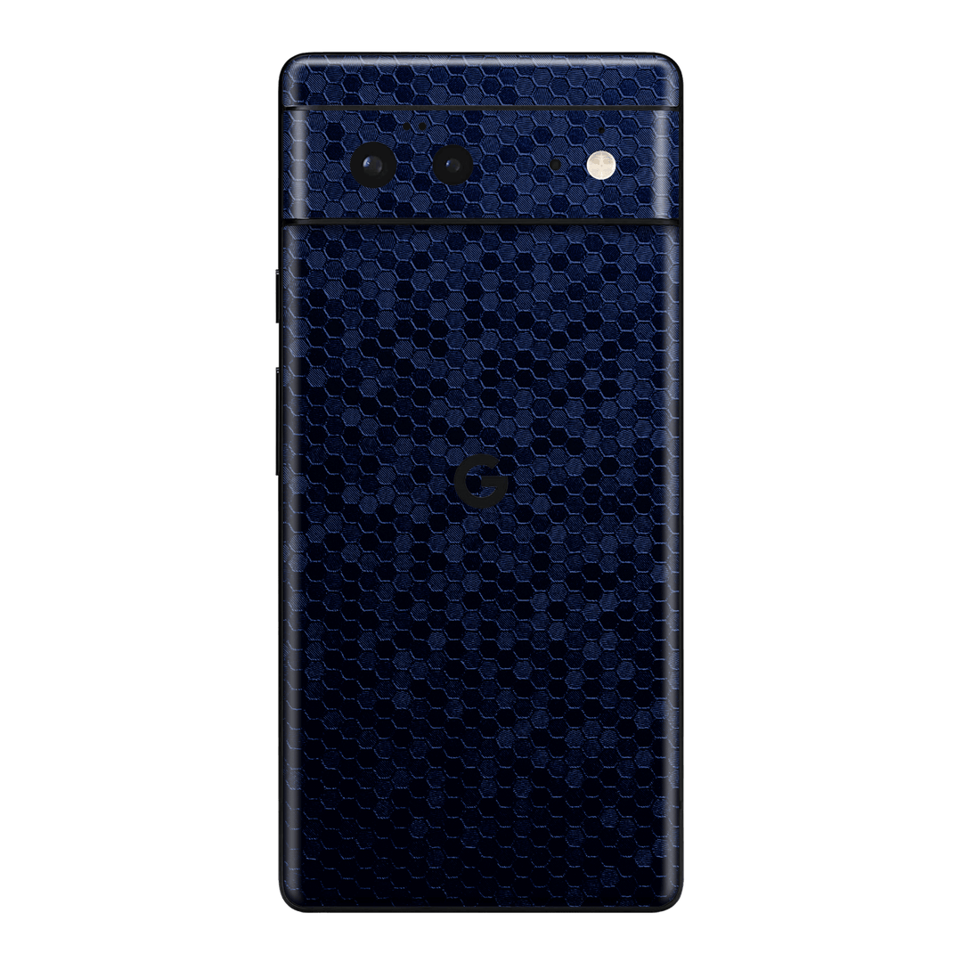 Google Pixel 6 Luxuria Navy Blue Honeycomb 3D Textured Skin Wrap Sticker Decal Cover Protector by EasySkinz | EasySkinz.com