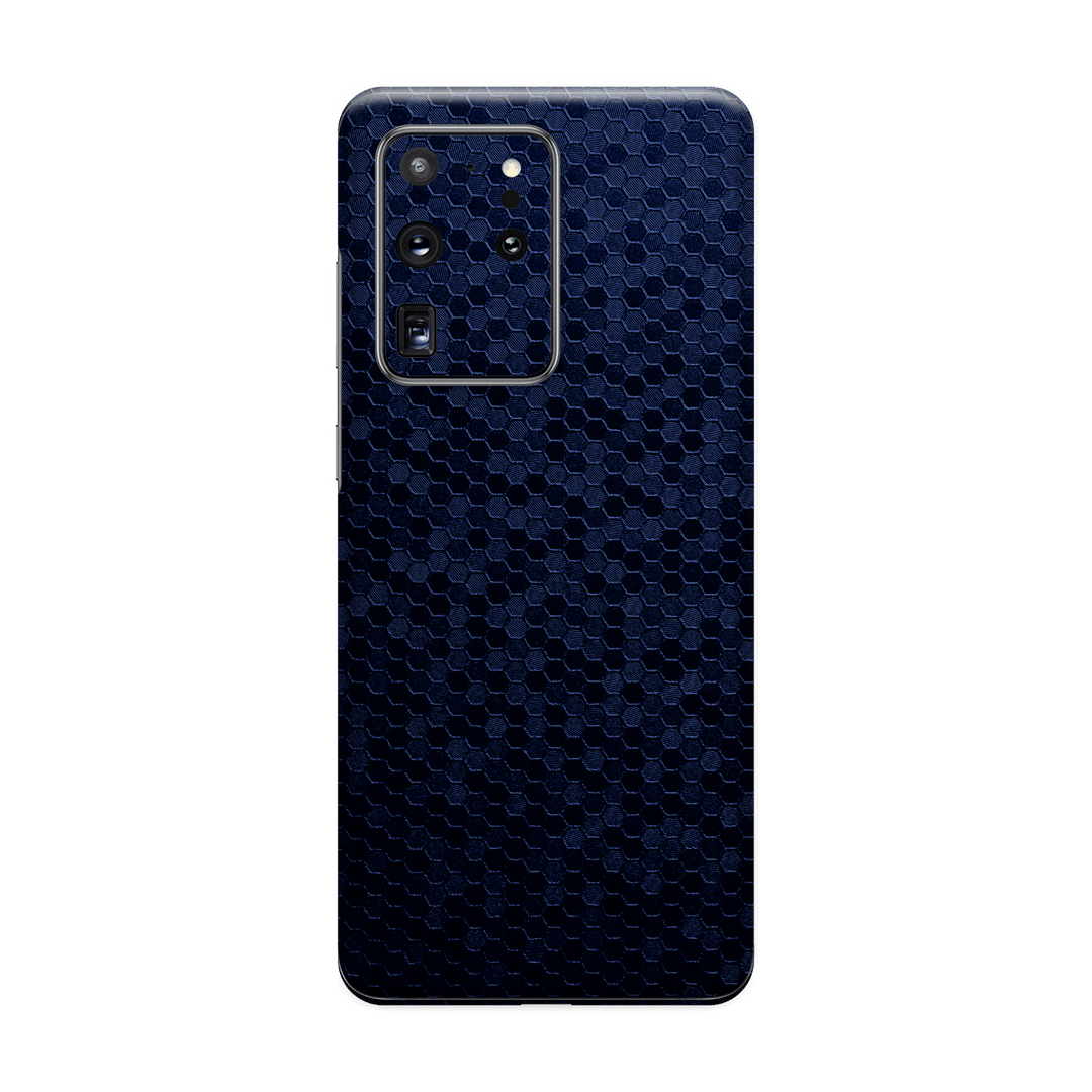 Samsung Galaxy S20 ULTRA Luxuria Navy Blue Honeycomb 3D Textured Skin Wrap Sticker Decal Cover Protector by EasySkinz | EasySkinz.com