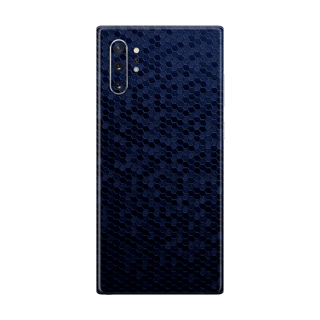 Samsung Galaxy NOTE 10+ PLUS Luxuria Navy Blue Honeycomb 3D Textured Skin Wrap Sticker Decal Cover Protector by EasySkinz | EasySkinz.com