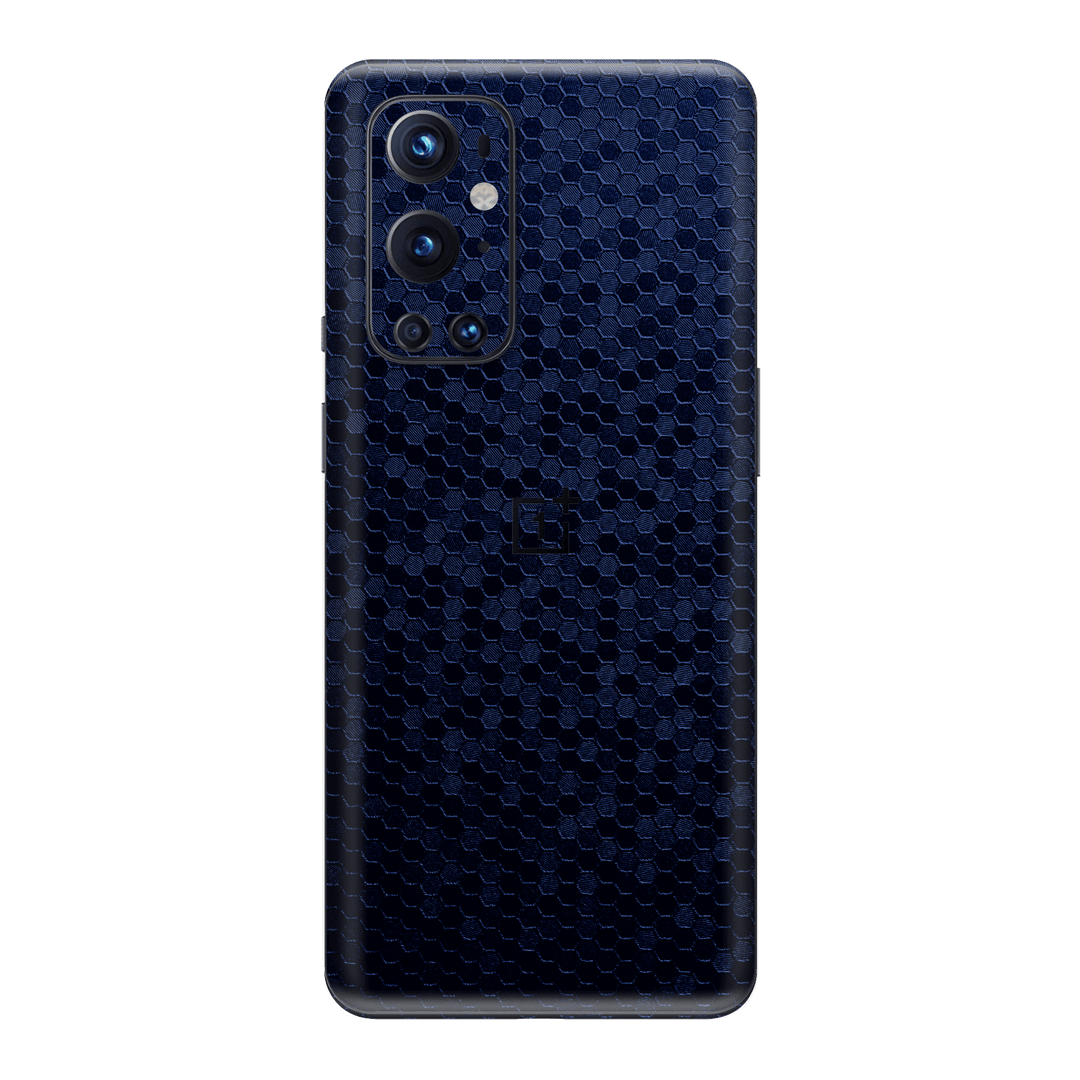 OnePlus 9 PRO Luxuria Navy Blue Honeycomb 3D Textured Skin Wrap Sticker Decal Cover Protector by EasySkinz