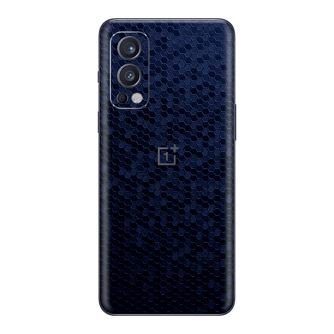 OnePlus Nord 2 Luxuria Navy Blue Honeycomb 3D Textured Skin Wrap Sticker Decal Cover Protector by EasySkinz | EasySkinz.com