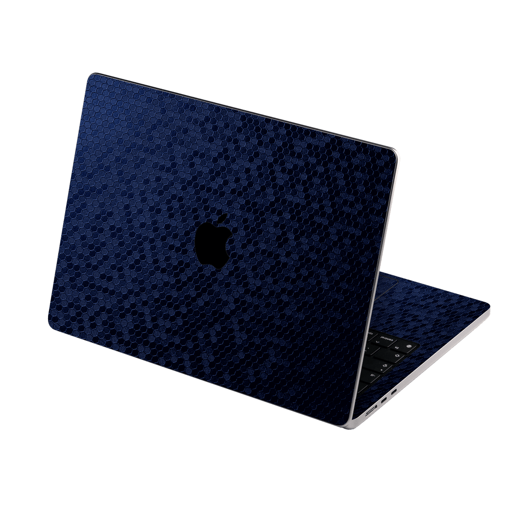 MacBook Air 13.6” (2022, M2) Luxuria Navy Blue Honeycomb 3D Textured Skin Wrap Sticker Decal Cover Protector by EasySkinz | EasySkinz.com