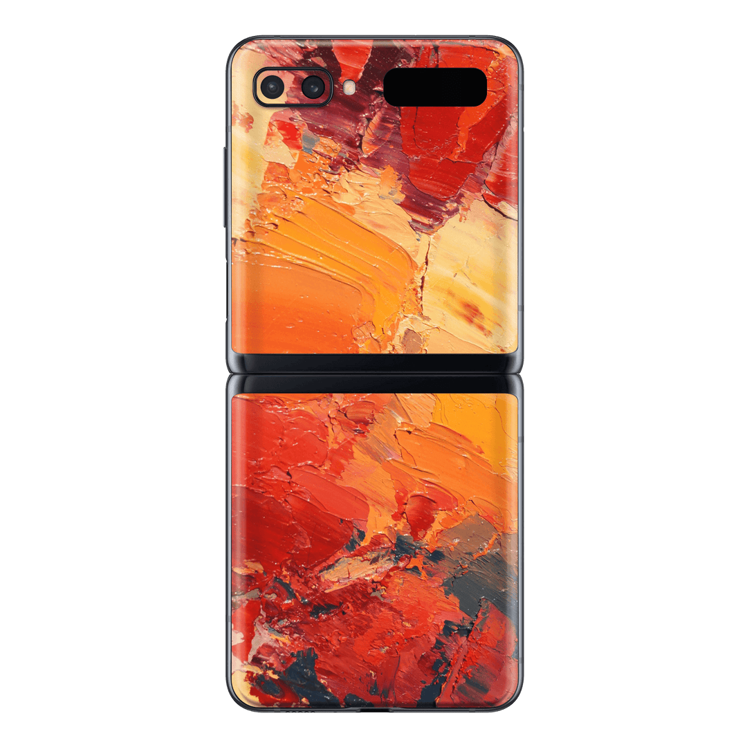 Samsung Galaxy Z Flip Print Printed Custom SIGNATURE Sunset in Oia Painting Skin Wrap Sticker Decal Cover Protector by EasySkinz | EasySkinz.com