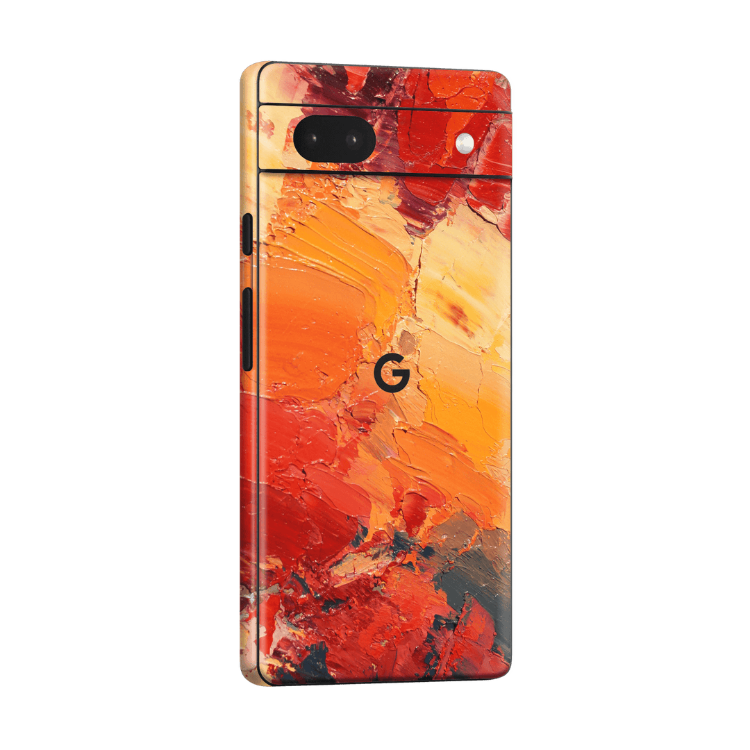 Google Pixel 6a (2022) Print Printed Custom Signature Sunset in Oia Painting Skin Wrap Sticker Decal Cover Protector by EasySkinz