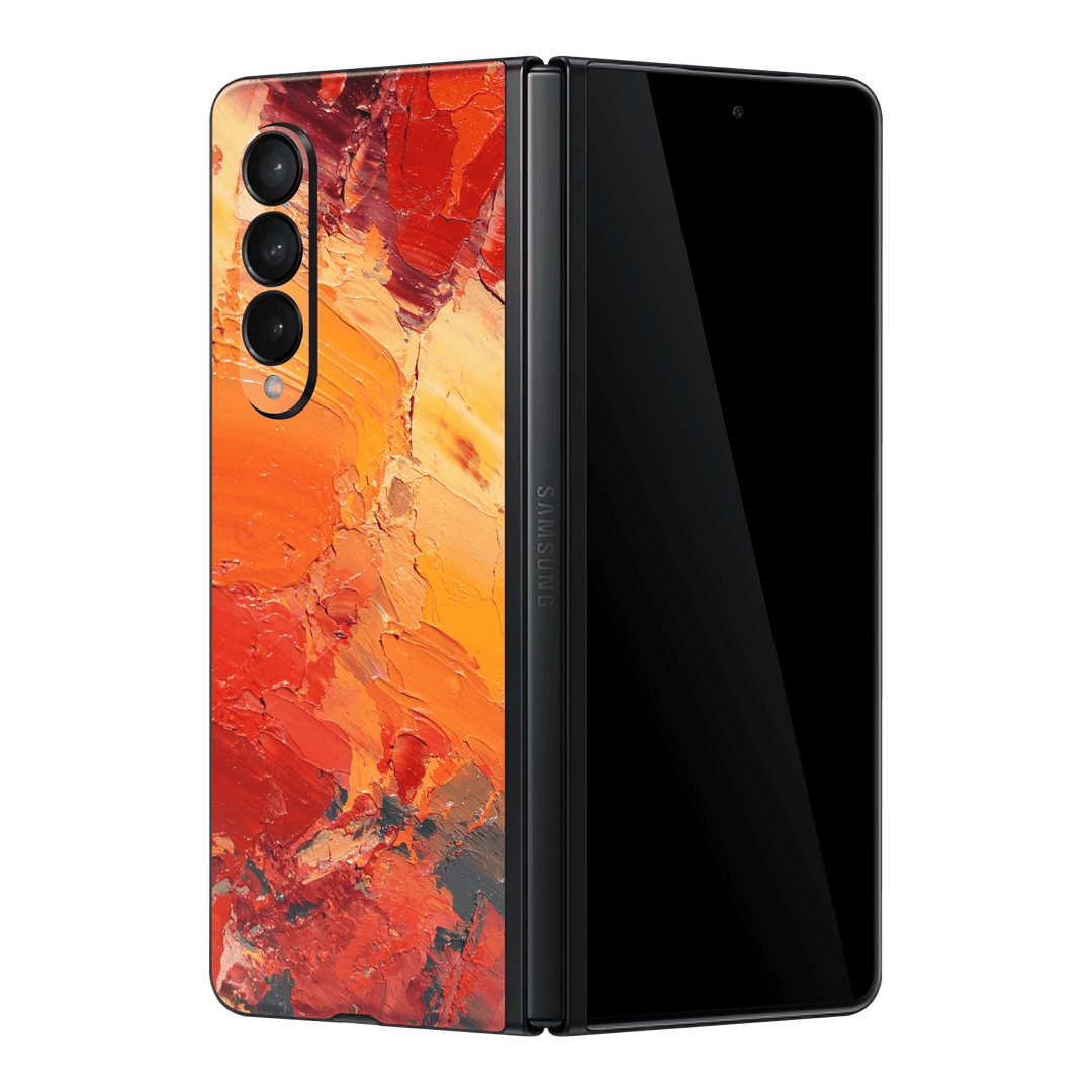Samsung Galaxy Z FOLD 3 Print Printed Custom SIGNATURE Sunset in Oia Painting Skin Wrap Sticker Decal Cover Protector by EasySkinz | EasySkinz.com