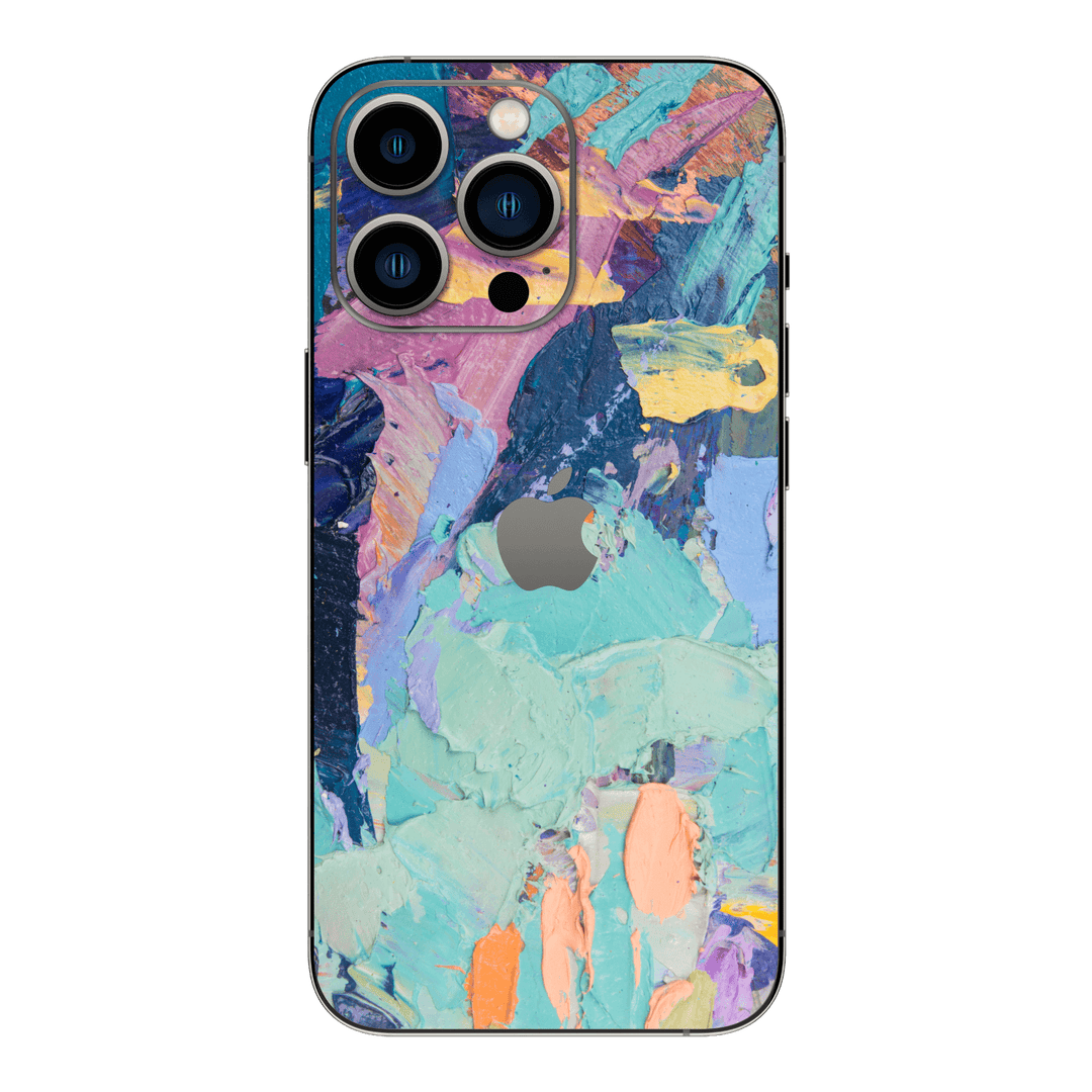 iPhone 14 PRO Print Printed Custom Signature Island Morning Art Painting Blue Skin Wrap Sticker Decal Cover Protector by EasySkinz