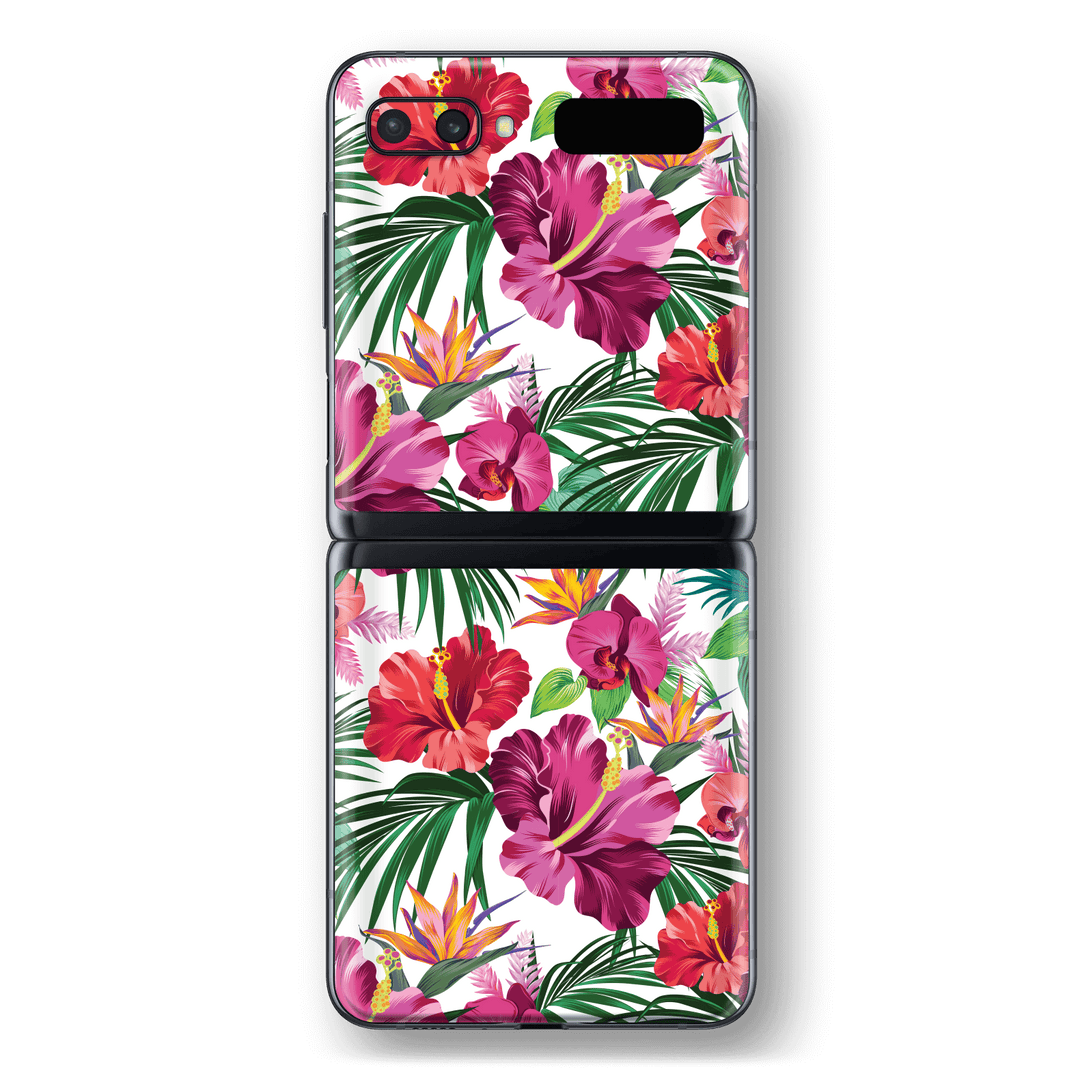 Samsung Galaxy Z Flip 5G Print Printed Custom SIGNATURE Abstract Blooming Flowers Skin Wrap Sticker Decal Cover Protector by EasySkinz