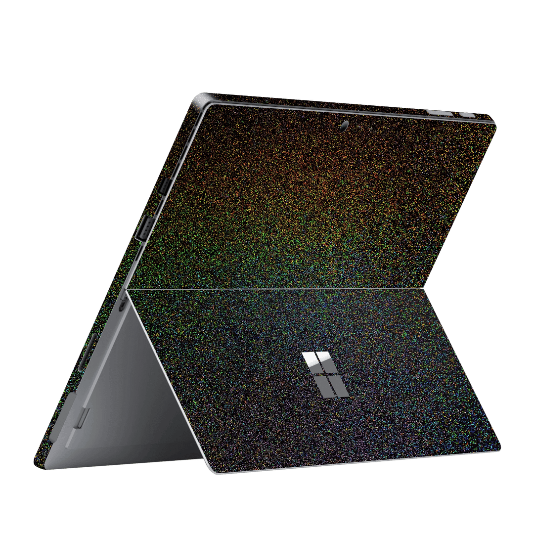 Microsoft Surface Pro (2017) Glossy GALAXY Black Milky Way Rainbow Sparkling Metallic Gloss Finish Skin Wrap Sticker Decal Cover Protector by EasySkinz