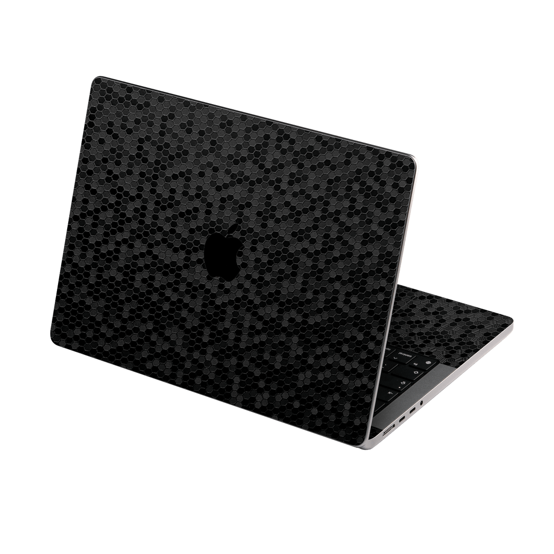 MacBook PRO 14" (2021/2023) Luxuria Black Honeycomb 3D Textured Skin Wrap Sticker Decal Cover Protector by EasySkinz | EasySkinz.com