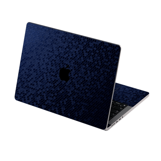 MacBook PRO 14" (2021/2023) Luxuria Navy Blue Honeycomb 3D Textured Skin Wrap Sticker Decal Cover Protector by EasySkinz | EasySkinz.com