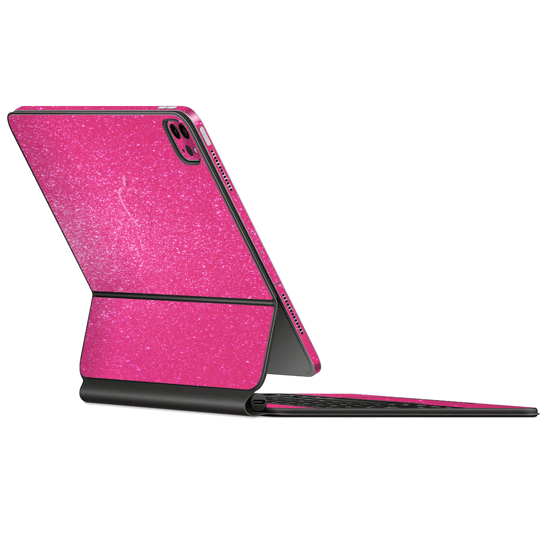Apple Magic Keyboard for iPad Pro 11" (Gen 1-2) Diamond Candy Magenta Glitter Shimmering Skin Wrap Sticker Decal Cover Protector by EasySkinz