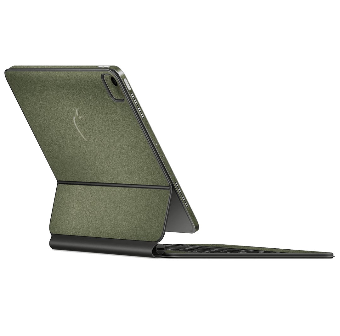 Magic Keyboard for iPad AIR (4th Gen, 2020) Military Green Metallic Skin Wrap Sticker Decal Cover Protector by EasySkinz | EasySkinz.com