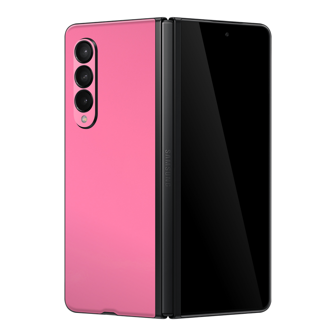 Samsung Galaxy Z Fold 3 Gloss Glossy Hot Pink Skin Wrap Sticker Decal Cover Protector by EasySkinz