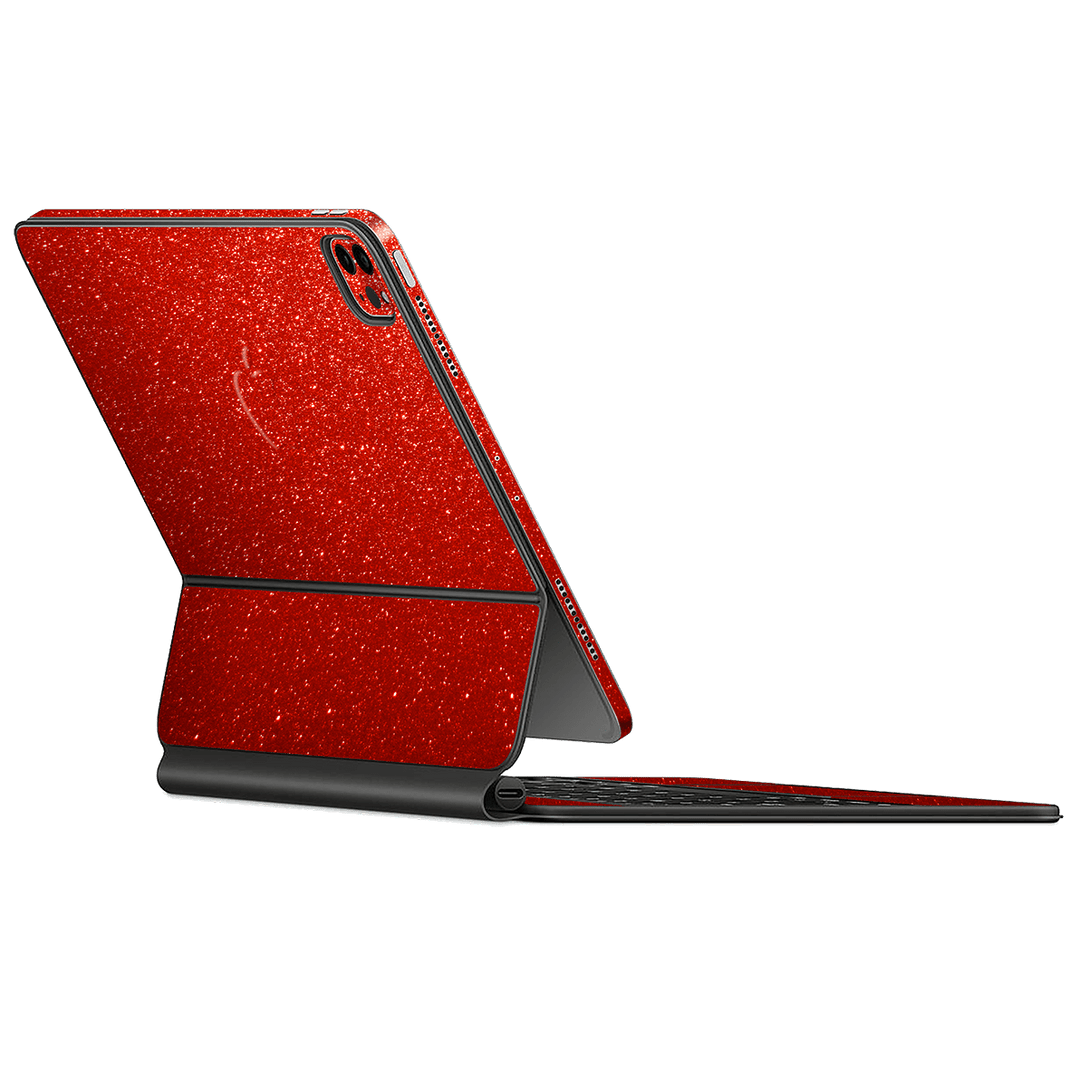Magic Keyboard for iPad Pro 11" M1 (3rd Gen, 2021) Diamond Red Shimmering Sparkling Glitter Skin Wrap Sticker Decal Cover Protector by EasySkinz | EasySkinz.com