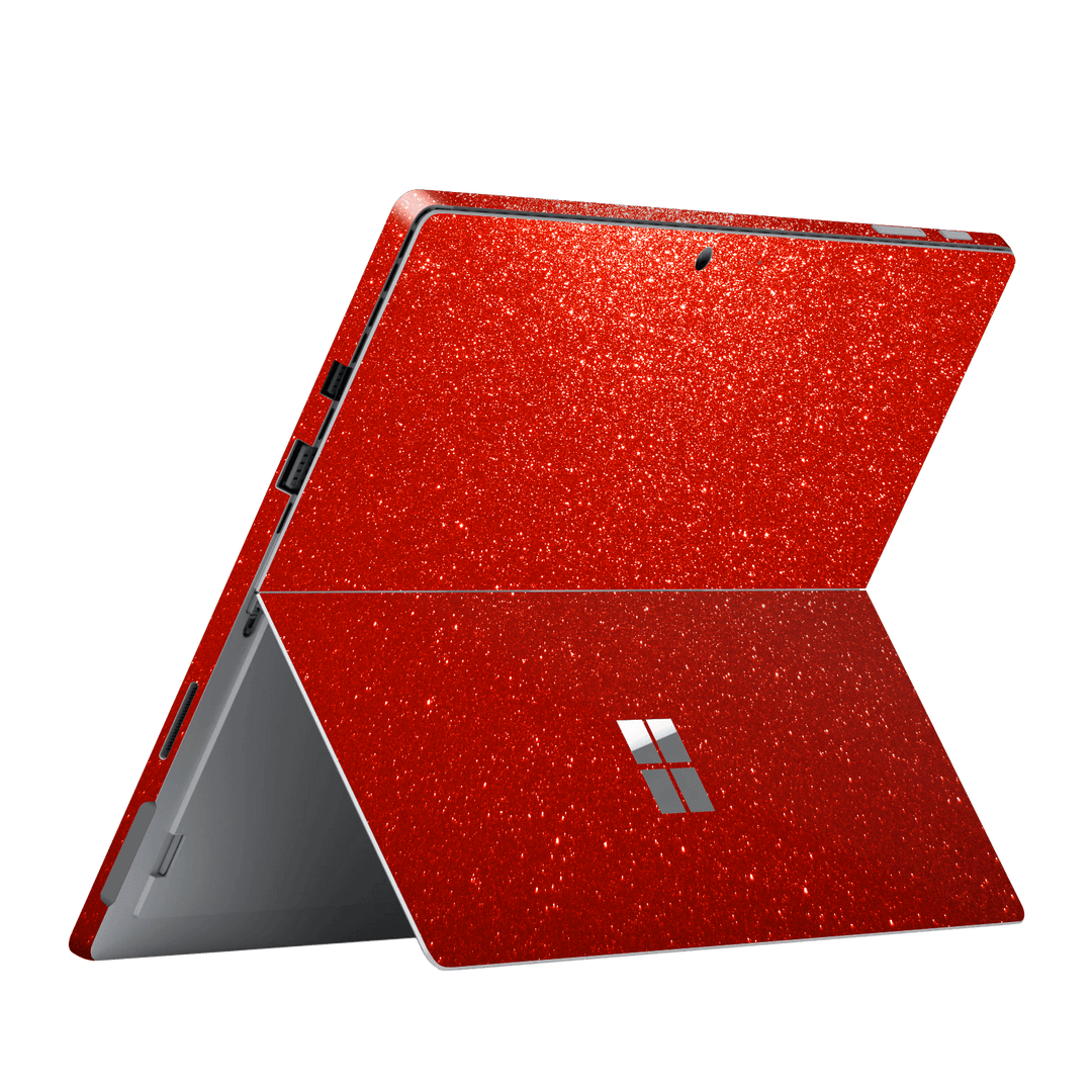Microsoft Surface Pro (2017) Diamond Red Shimmering Sparkling Glitter Skin Wrap Sticker Decal Cover Protector by EasySkinz