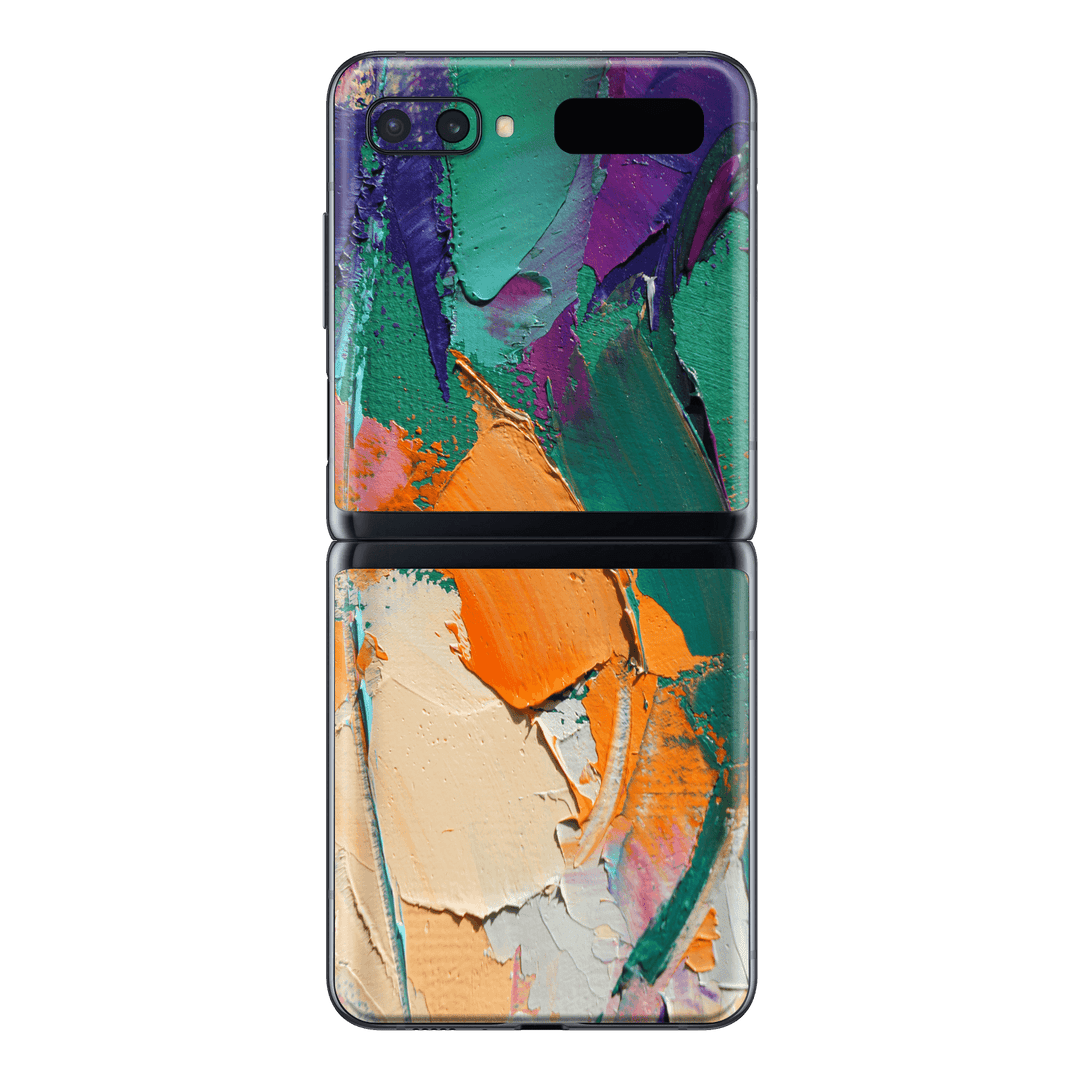 Samsung Galaxy Z Flip 5G Print Printed Custom SIGNATURE Oil Painting Fragment Skin Wrap Sticker Decal Cover Protector by EasySkinz | EasySkinz.com