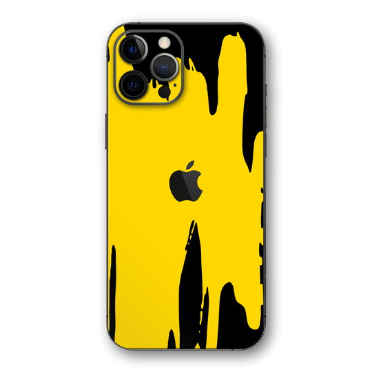 iPhone 12 Pro MAX SIGNATURE Yellow-Black Dripping Paint Skin, Wrap, Decal, Protector, Cover by EasySkinz | EasySkinz.com