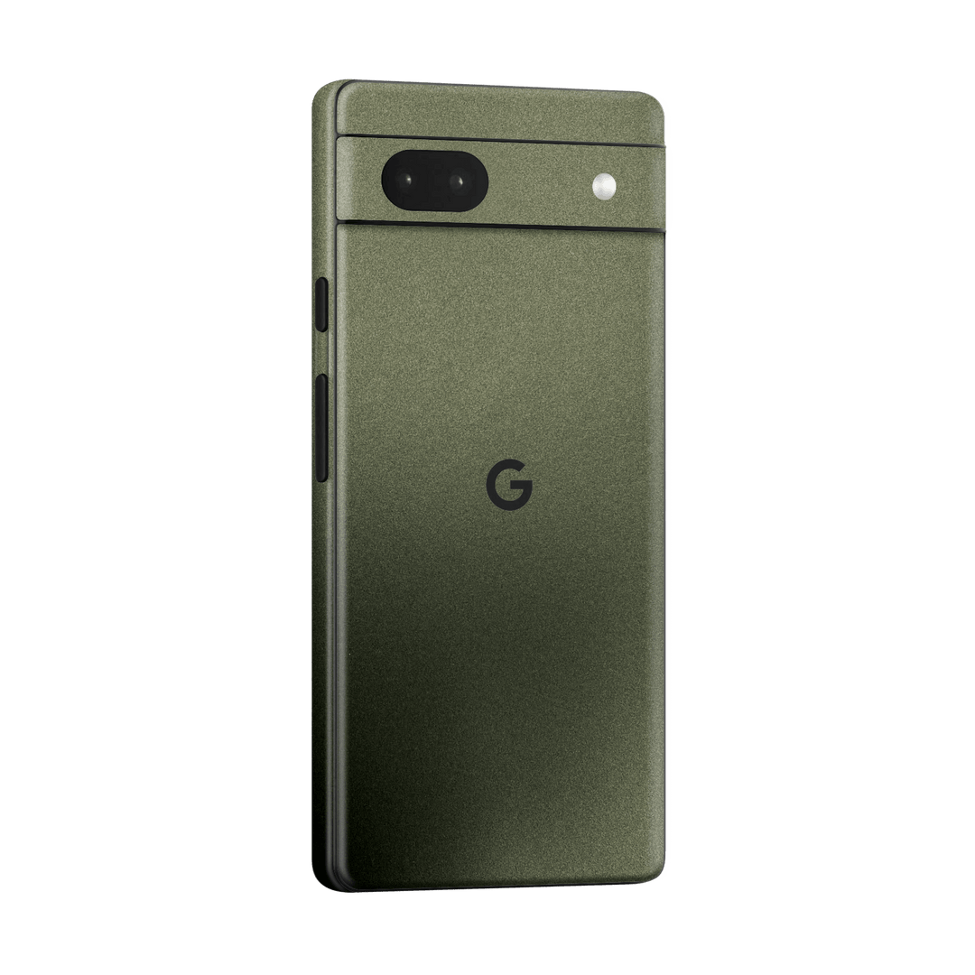 Google Pixel 6a (2022) Military Green Metallic Skin Wrap Sticker Decal Cover Protector by EasySkinz | EasySkinz.com