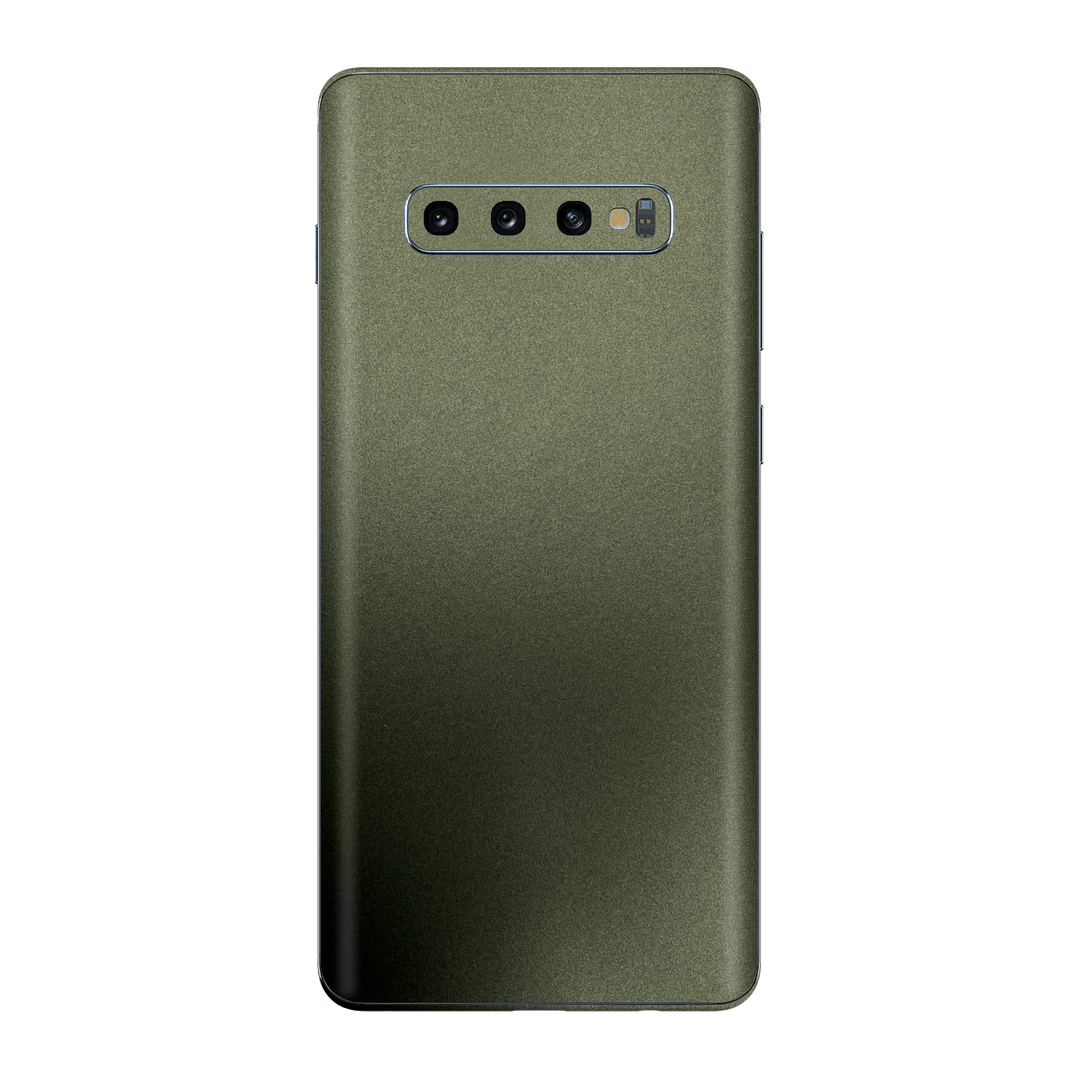 Samsung Galaxy S10 Military Green Metallic Skin Wrap Sticker Decal Cover Protector by EasySkinz | EasySkinz.com
