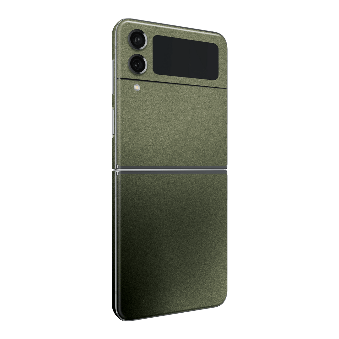 Samsung Galaxy Z Flip 4 (2022) Military Green Metallic Skin Wrap Sticker Decal Cover Protector by EasySkinz | EasySkinz.com