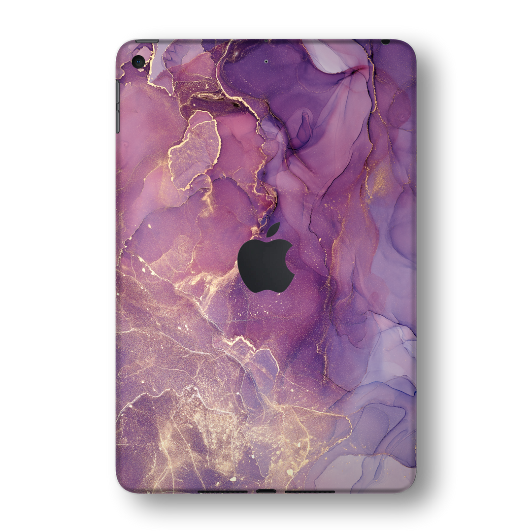 iPad MINI 5 (5th Generation 2019) SIGNATURE AGATE GEODE Purple-Gold Skin Wrap Sticker Decal Cover Protector by EasySkinz