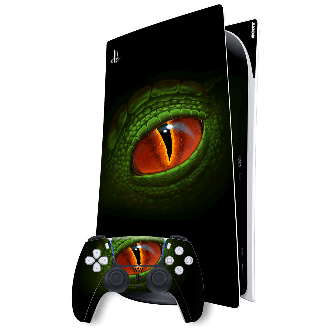 Playstation 5 (PS5) DIGITAL EDITION SIGNATURE Emerald Green Pit Viper Skin, Wrap, Decal, Protector, Cover by EasySkinz | EasySkinz.com