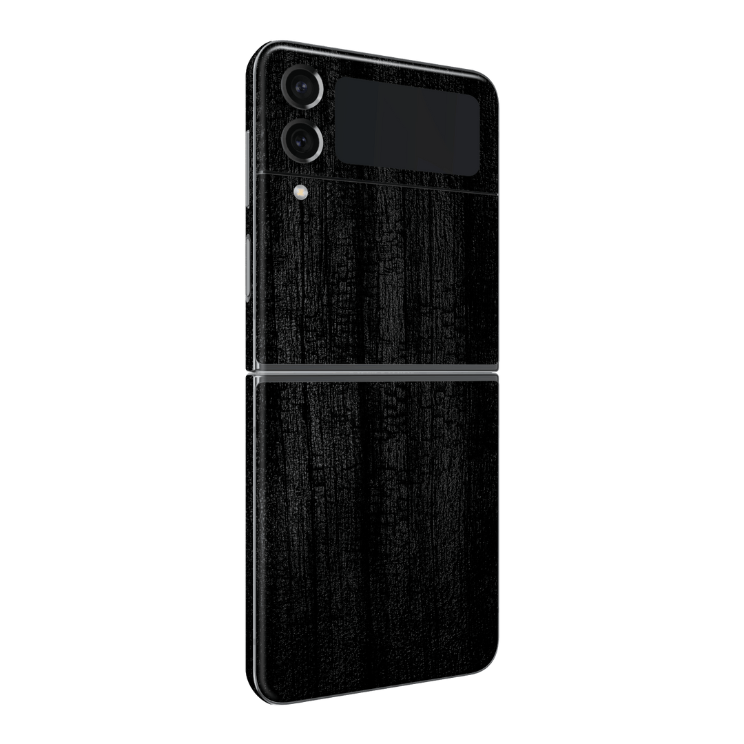 Samsung Galaxy Z Flip 4 (2022) Luxuria Black Charcoal Black Dragon Coal Stone 3D Textured Skin Wrap Sticker Decal Cover Protector by EasySkinz | EasySkinz.com