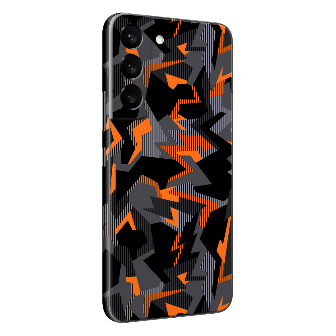Samsung Galaxy S22 Print Printed Custom SIGNATURE Sharp-Edged Orange Camo Camouflage Skin Wrap Sticker Decal Cover Protector by EasySkinz | EasySkinz.com