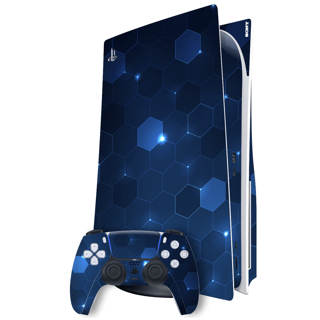 Playstation 5 (PS5) DISC Edition SIGNATURE HEXAGONIANS Skin Wrap Sticker Decal Cover Protector by EasySkinz | EasySkinz.com
