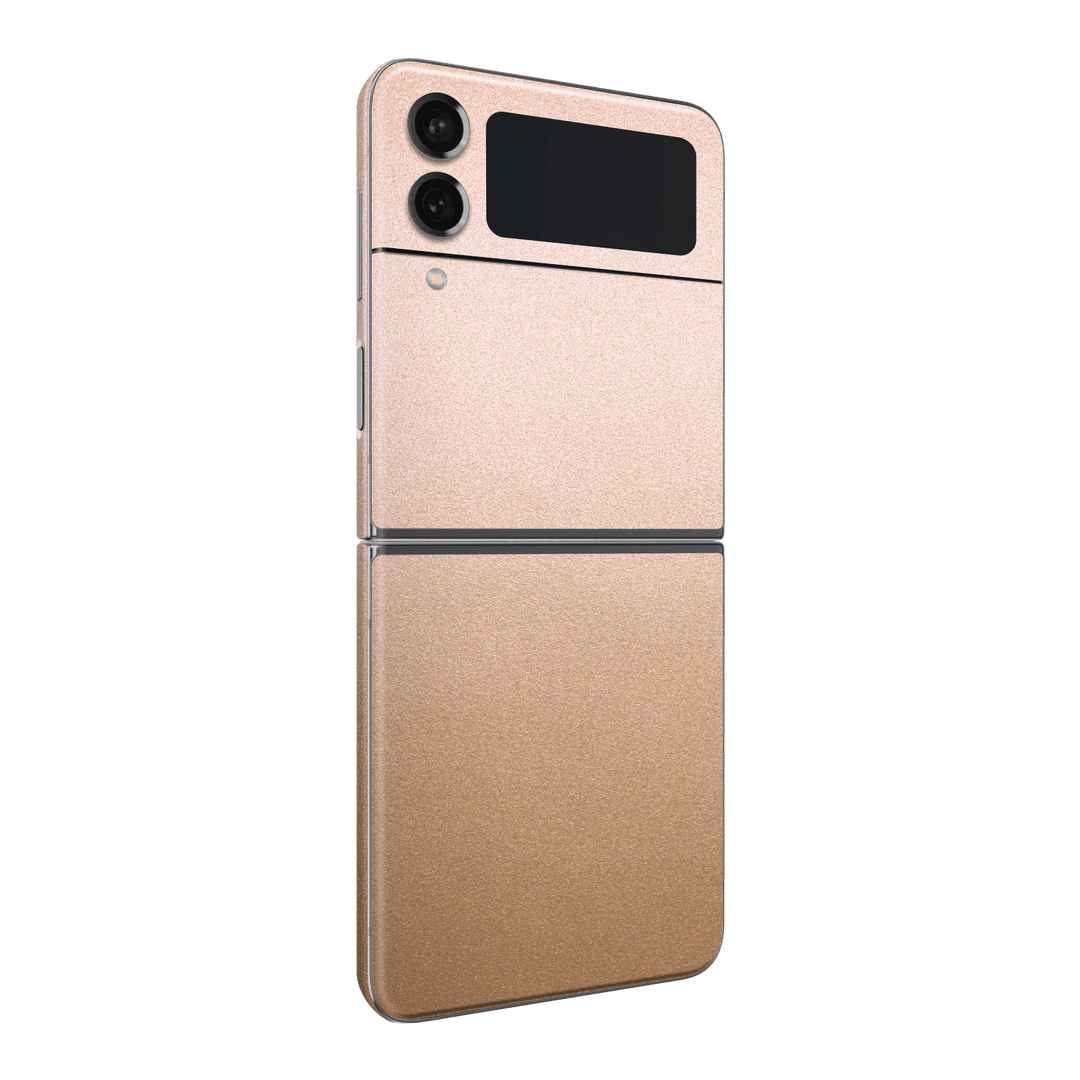 Samsung Galaxy Z Flip 4 (2022) Luxuria Rose Gold Metallic 3D Textured Skin Wrap Sticker Decal Cover Protector by EasySkinz | EasySkinz.com