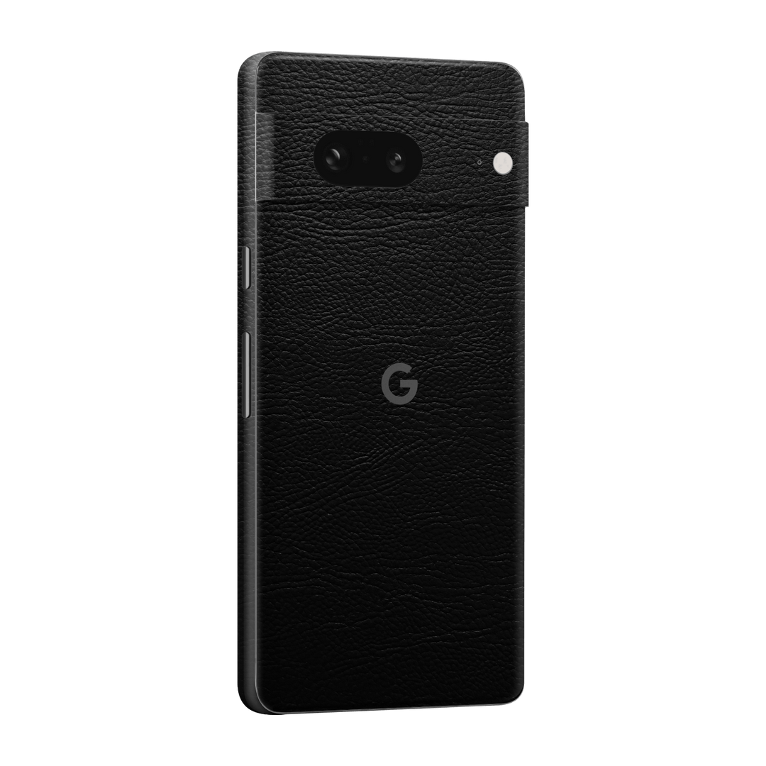 Google Pixel 7 (2022) BLACK LEATHER Skin Wrap Sticker Decal Cover Protector by EasySkinz | EasySkinz.com