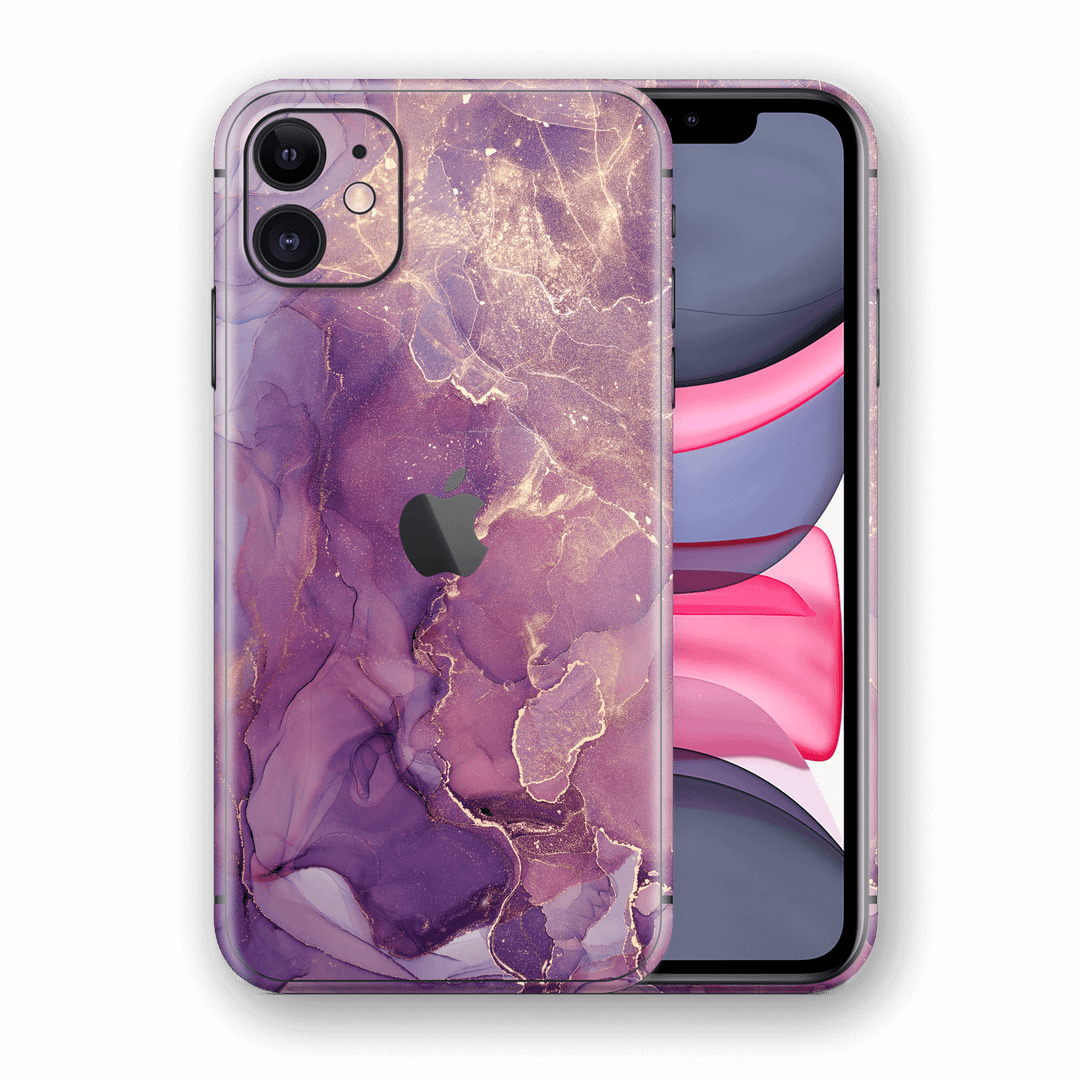 iPhone 11 SIGNATURE AGATE GEODE Purple-Gold Skin, Wrap, Decal, Protector, Cover by EasySkinz | EasySkinz.com