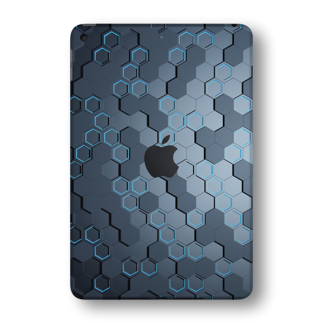 iPad MINI 5 (5th Generation 2019) SIGNATURE Blue HEXAGON Skin Wrap Sticker Decal Cover Protector by EasySkinz