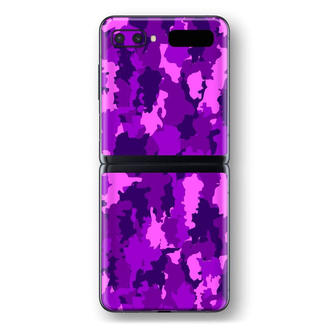Samsung Galaxy Z Flip 5G Print Printed Custom SIGNATURE Camouflage Purple-Pink Skin Wrap Sticker Decal Cover Protector by EasySkinz