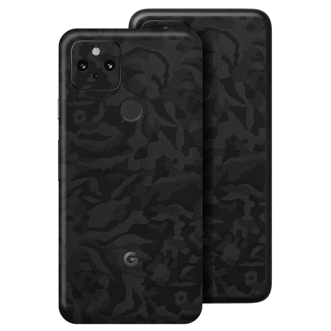 Pixel 4a 5G Luxuria Black 3D Textured Camo Camouflage Skin Wrap Decal Protector | EasySkinz