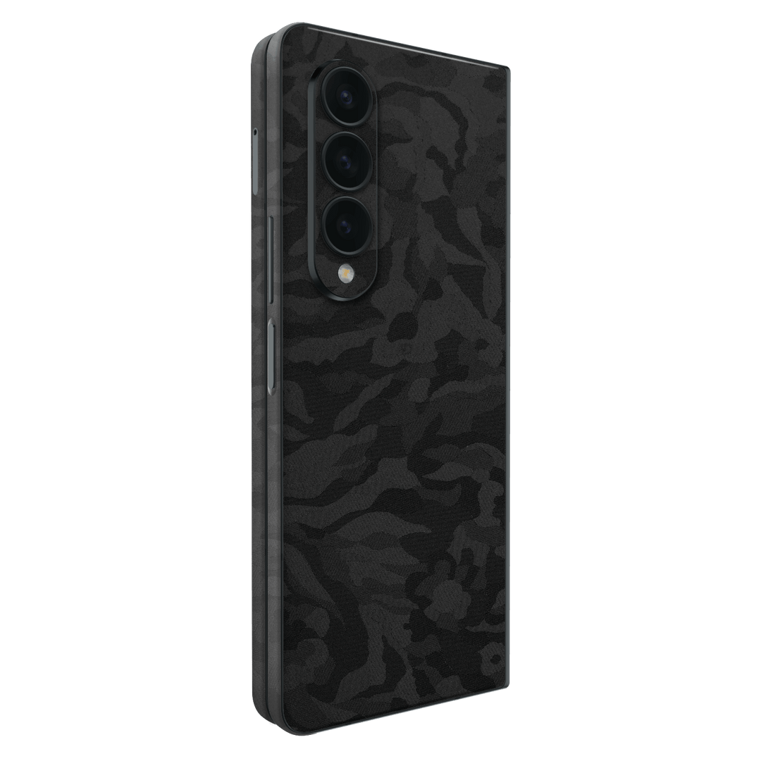 Samsung Galaxy Z Fold 4 (2022) Luxuria Black 3D Textured Camo Camouflage Skin Wrap Sticker Decal Cover Protector by EasySkinz | EasySkinz.com